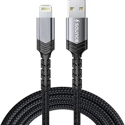 Sounce Nylon Braided USB to Lightning-Fast Charging and Data Sync Cable Compatible with iPhone 14,13, 12,11, X, 8, 7, 6, 5, iPad Air, Pro, Mini 1.5 Meter (Grey)-picture-17