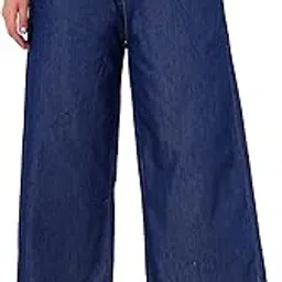 highten Women’s High Rise Wide Leg Denim Palazzo Jeans | Loose Fit Comfortable Cotton Denim Trousers for Casual-picture-15