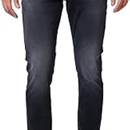 spykar Mid Rise Slim Fit Black Jeans for Men-picture-37