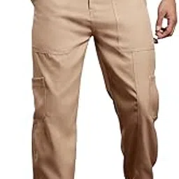 campus sutra Men Trousers | Relaxed Fit Solid Pattern with Turned-Up Cuffs & Six Functional Pockets | Durable Polycotton Blend for Casual & Streetwear Occasions-picture-12