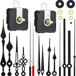 2 Pieces High Torque Long Shaft Clock Movement Mechanism with 5 Different Pairs of Hands DIY Clock Repair Parts Replacement-image-36