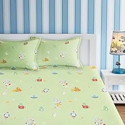 URBAN DREAM Kids Teddy in Space Print Green and RED BEDSHEET Set (Double Bed)-picture-12