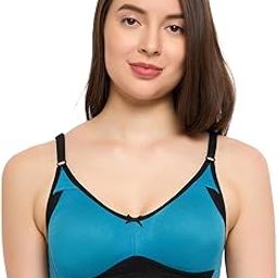clovia Women's Cotton Non-Wired Non-Padded Full Cup T-Shirt Bra - Blue-picture-36