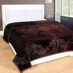 CHANGERS Embossed Blankets,Quilt,duvets,dohar,Quilt,duvets,dohar Solid Colour Ultra Soft Floral Double Bed Heavy Mink Winter Blanket-picture-52