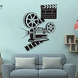 Heaven Decors Camera Wall Sticker Design (PVC Vinyl, Ideal Size on Wall 74 cm x 59 cm) Black-picture-24