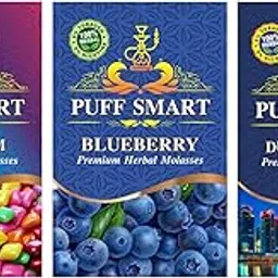 PUFF SMART Premium Herbal Flavor Bubblegum, Blueberry, Dubai Special Combo (100% Nicotine And Tobacco Free)-picture-32