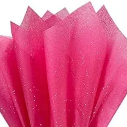 ECO SARRAS PINK GEMSTONE LUXURY MULTI-PURPOSE WRAPPING PAPER 20x20 Inches FOR GIFT WRAPPING & HAMPERS, ART N CRAFT, CRAFTS AND DIY PROJECTS FLOWER MAKING, SHIPPING CLOTHES ETC (Pack of 30 SHEETS) image 1