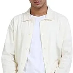 gloryboyz Men's Relaxed Fit Cotton Textured Casual Shacket Butter Cream XS-2XL-picture-49