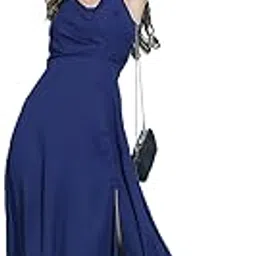 tokyo talkies Women's Maxi Length | Strappy Design | High Slit | Flowy Silhouette Glamorous | Bold Thigh-High Slit for Effortless Elegance-picture-25