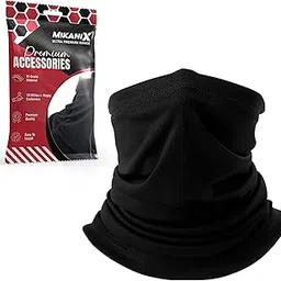 MIKANIX Neck Gaiter Bandana Face Cover Protection Multipurpose for Bikers, Cyclists and Outdoor Work | Activities to Prevents Dust and UV Rays | Men & Women Black-picture-12