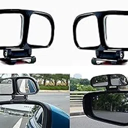 A2D 16226. Combo of 2in1 Adjustable Wide Angle Glass Blind Spot Mirrors Side & Rear View Convex Parking Mirrors Set of 2 Compatible with Skoda Octavia VRS-image-4