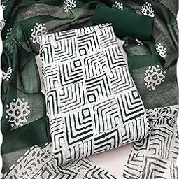 peachmode Women's Geometric Printed Cotton Unstitched Dress Material | Pure Cotton Top, Bottom & Dupatta | Casual, Daily & Office Wear Ethnic Outfit-picture-29