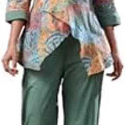 Women's Pure Cotton Green Co-ord Set-image-59