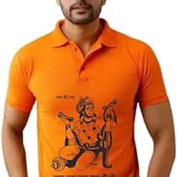 cloroot Men's Regular Fit Polo Neck Style Black Half Sleeve | Jai Shri Ram T-Shirt | Printed Design T-Shirt-picture-33