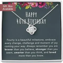 rakva 925 Sterling Silver 40th Birthday Pendant Necklace, Gift For Wife Or Best Friend, 40 Year Old Women Jewellery-picture-44