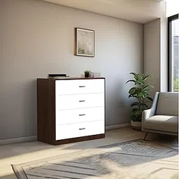 NEEHV HOME Wooden Bliss Chest with 4 Drawers 32" for Living Room | Bed Room| Durable (Brazilian Walnut and Frosty White, 40.5 X 81.2 X 81.2)-picture-27