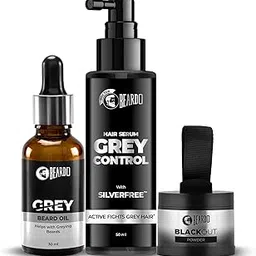 Beardo Grey Fix Kit for Men | Anti-Grey Hair Serum, Beard Oil & Blackout Powder | Reverse Greying, Restore Natural Look | Root Touch Up for Hair | Kit for Men-Set of 3-picture-21
