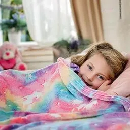 Butterthief Glow in The Dark Radium Blanket for Kids Super Soft & Warm Glowing Blanket for Toddler All Seasons Baby Blanket (100x150 cm, 0-8 Year) (Pink Rainbow)-image-91