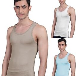 freecultr Vest for Men | Bamboo Sleeveless Super Soft Round Neck Gym Comfort Vests | Workout Regular Fit Innerwear | Breathable Sando with Long Hemline | Set of Three Pieces-picture-31