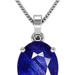 jagdamba gems 100% Certified 15.00 Ratti Blue Sapphire Nilam/Neelam Stone Silver Plated Pendant Locket Rashi Ratan Gemstone for Men and Women by Lab Certified-picture-15