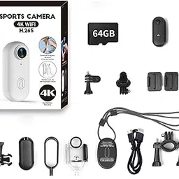 4K Mini Action Camera, Included 64GB, Wearable Camera with 360°Rotatable Clip & Magnetic Clip, for Lecture, Traveling, Pet Walking and Outdoors Activities JS-10B Full Packaging-image-38