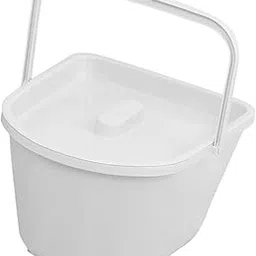 FABLOFT Commode Chair Bucket Compact Portable Bedroom Urinal for Elderly Men Seniors White-image-84