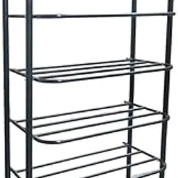 ALANBIU Iron Metal Shoe Rack (6 Shelves) | Premium Multipurpose Shoe/Slippers/Books/Clothes Open Shelves Stand for Home and Office, Easy to Move & Assemble Footwear Rack (Big-Black) (Large)-picture-39