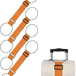bdelrinque 4PCS Orange Suitcase Belt Luggage Strap, Luggage Straps for Suitcases, Luggage Belt Strap Travel Accessories for Baggage Protection, Easy Identification and Organization-picture-11