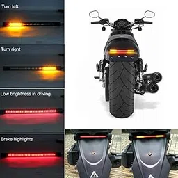 Favoto Harley Integrated Tail Light Motorcycle LED Turn Signal Tail Lights Brake Stop Running Indicator Lights Universal(Amber&Red) (motor led strip light)-image-90