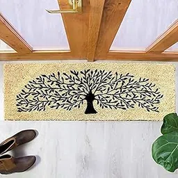 Onlymat Coco Coir Door Mats For Home Entrance & Office, Thick Non Slip Pvc Back Front Doormat For Indoor Outdoor Patio (120Cm X 40Cm, Black & Beige, Rectangular) image 1