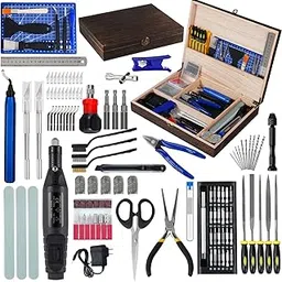 AEORUM 3D Printing Tool Kits for 3D Printer with Wood Toolbox 124Pcs 3D Printing Accessory Includes Deburring Tool,Sanding Pens, Tube Cutter for 3D Print Model Removing, Cleaning, Finishing-picture-10