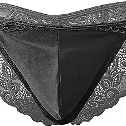 muquam Men's Thong, Low Rise Lace, Half Back Coverage, Center Seam Pouch-picture-46