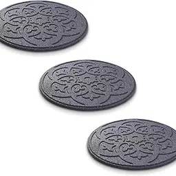 Sharpex Combo 3 Rubber Stepping Stones for Garden Scroll Grey Design Decorative Walkway for Outdoor Pathway, Lawn, Yard, Home, Landscaping Perfect Personalized Stepping Stones(3)-image-2