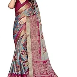 every moment Floral Print Printed Chiffon Saree with Blouse Piece (EM-5019-22_Free Size)-picture-21