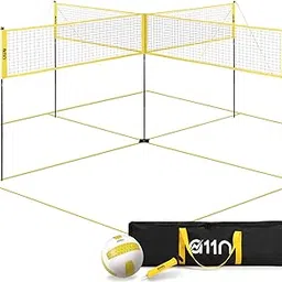 A11N 4-Way Volleyball and Badminton Net - Backyard & Beach Game Set for Adults and Kids-picture-57