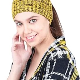 vr designers unisex warm woolen Headband Earwarmer Earmuffs Earcap Earcover Winter accessories for Men and Women (yellow-black)-picture-12