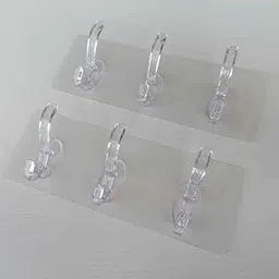 Samta Heavy Duty Transparent Self-Adhesive Wall Hanger, Strong Magic Sticker 3 Hooks Hanger for Bathroom, Kitchen Reusable, Utility - (Pack of 2)-picture-20