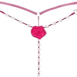 2xWomen's Pearls G-String Thong Erotic Massage Panties Lingerie Rose Pink-image-21