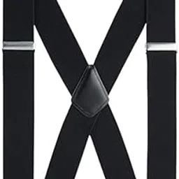 mippo Men's 4 Clip Elastic Suspenders 5cm Wide Adjustable X Back Strap for Trousers-picture-21