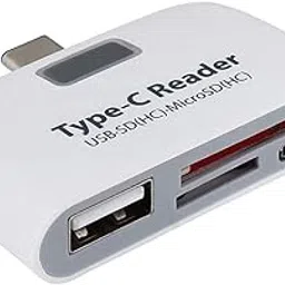 Anks Creation 4-in-1 OTG/TF/SD Smart Card Reader with C-Type Charging Port Compatible for Laptops, Smartphones, Cumputers |Support Mouse, Keyboard, Flash Drive and Others | -White-image-57