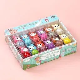 Cute bunny Nail Polish Set, 12 Mini Bottles with Cute Animal Caps, Multi-Color Glitter Collection for Kids, Water-Based Non-Toxic Formula-picture-16