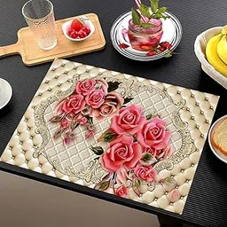 REVEXO Placemats Set of 6 Pcs, Heat Resistant, Washable PVC, Placemats for Dining Table, Non-Slip Stain Resistant Kitchen Table Placemats Easy to Clean. REV113-picture-10