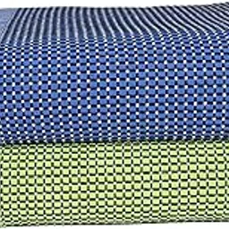 THARUNSHA ELITE Single Size Solapur Cotton Chaddar / 100% Cotton Blanket/Bedsheet/Reversible Blanket for Dail (Navy Blue Light Green -60x90 inches) Set of 2-image-38