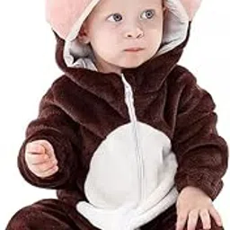 avs Baby Rompers Jumpsuit Costume Winter Autumn Flannel Hooded Romper Cosplay Jumpsuit | 4-5 Year Kid's and Toddler's Costume Outfit Baby Boys' Girls' One-Piece (H 37") (Coffee)-picture-69