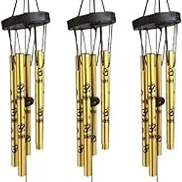 Ryme Feng Shui Combo of Om 5 Pipe Wind Chime Hanging for Home Positive Energy with Good Sound (Pack of 2) (Pack of 3)-image-3