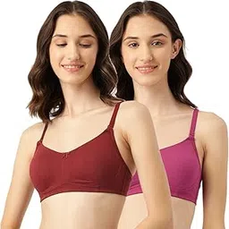 eva & joy Women Everyday Brown & Maroon Cotton Combo Bra Set for Causal wear-picture-54