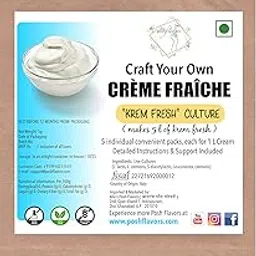Alla's Posh Flavors Creme Fraiche Starter Culture | 5 Convenient Packets | Non-GMO | Gluten-Free | 100% Veg | Detailed Instructions Included | Makes 5 L of Creme Fraiche-picture-13