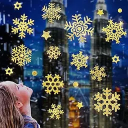 MASSMOT 110PCS Christmas Window Decals Snowflakes Wall Stickers for Home, Living Room, Office, Party, Church Decoration, Xmas Decor-picture-28