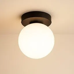 Mahganya Corded Electric, Metal Ceiling Pendent Light, Wall lamp (CL Doom White, Without Bulb) Black-picture-10