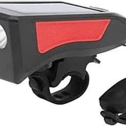 ARURA (LABEL) Solar Power Bicycle Light with Horn and USB Charging Waterproof Bicycle Front Light with 3 LED & 5 Tune Horn Bicycle Flashlight Cycling Head Lamp (Multicolor)-picture-45